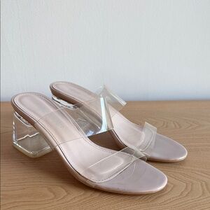 Public Desire Clear Strap Block Heels